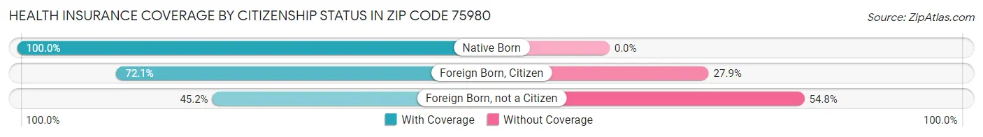 Health Insurance Coverage by Citizenship Status in Zip Code 75980