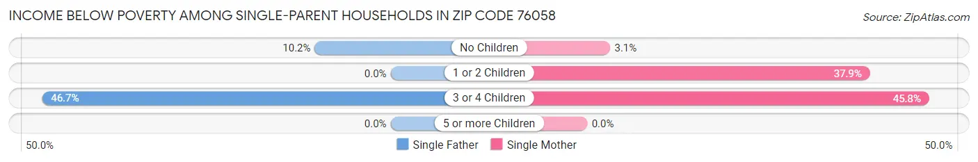 Income Below Poverty Among Single-Parent Households in Zip Code 76058