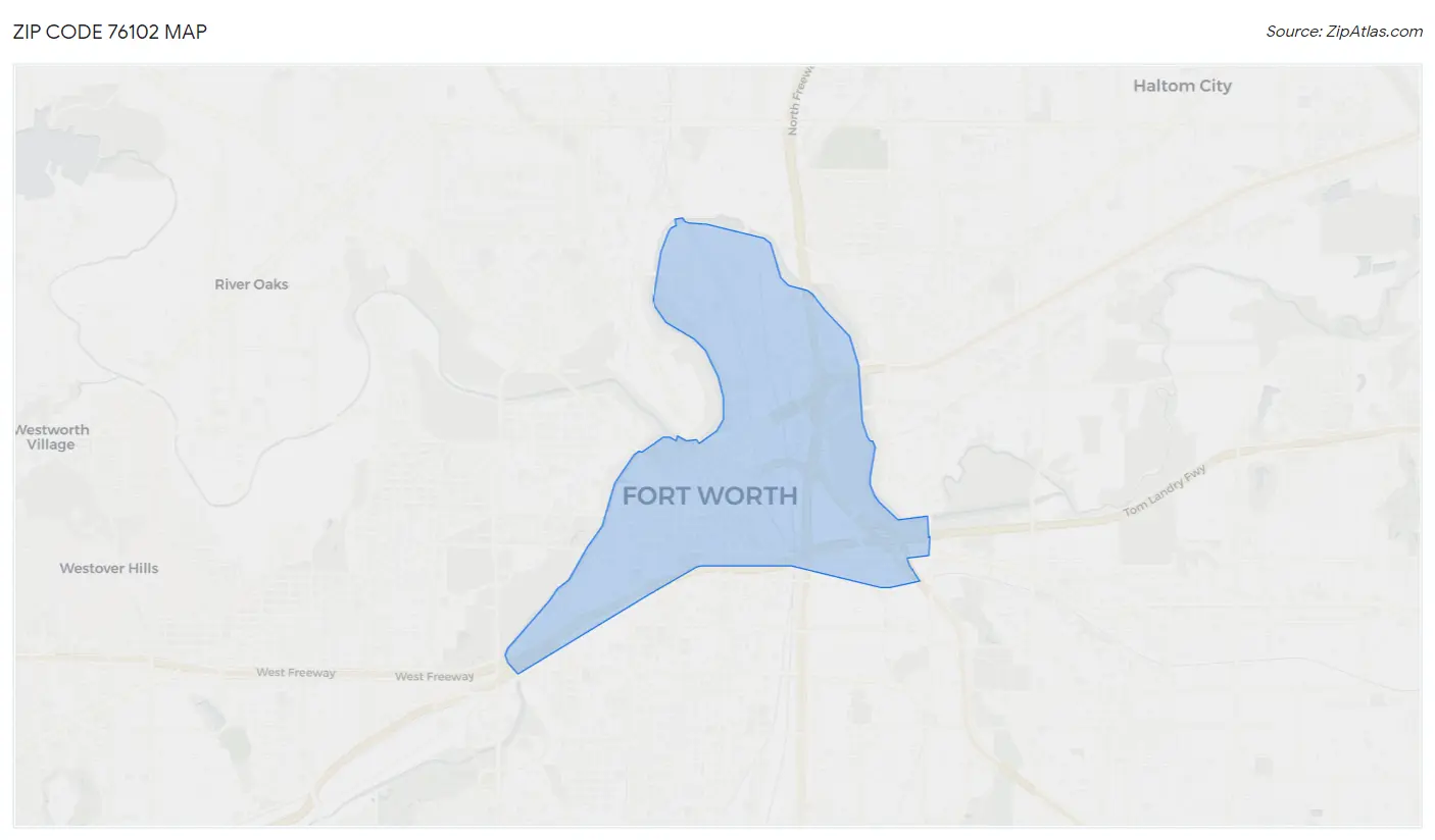 Zip Code 76102 Map