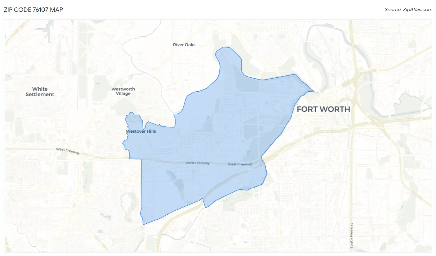 Zip Code 76107 Map