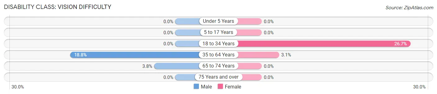 Disability in Zip Code 76370: <span>Vision Difficulty</span>