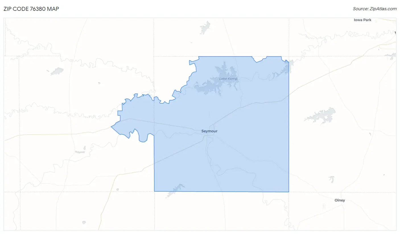 Zip Code 76380 Map