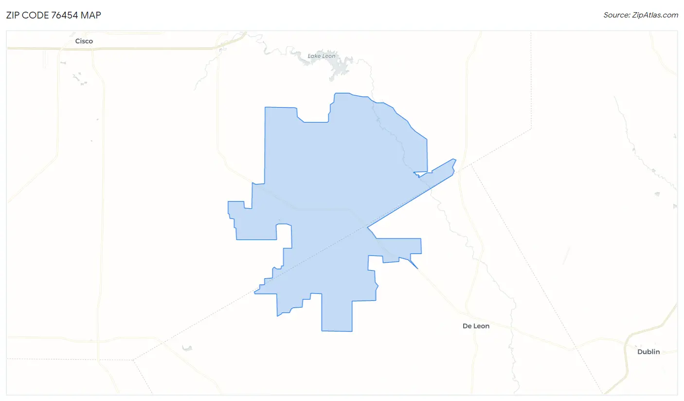 Zip Code 76454 Map