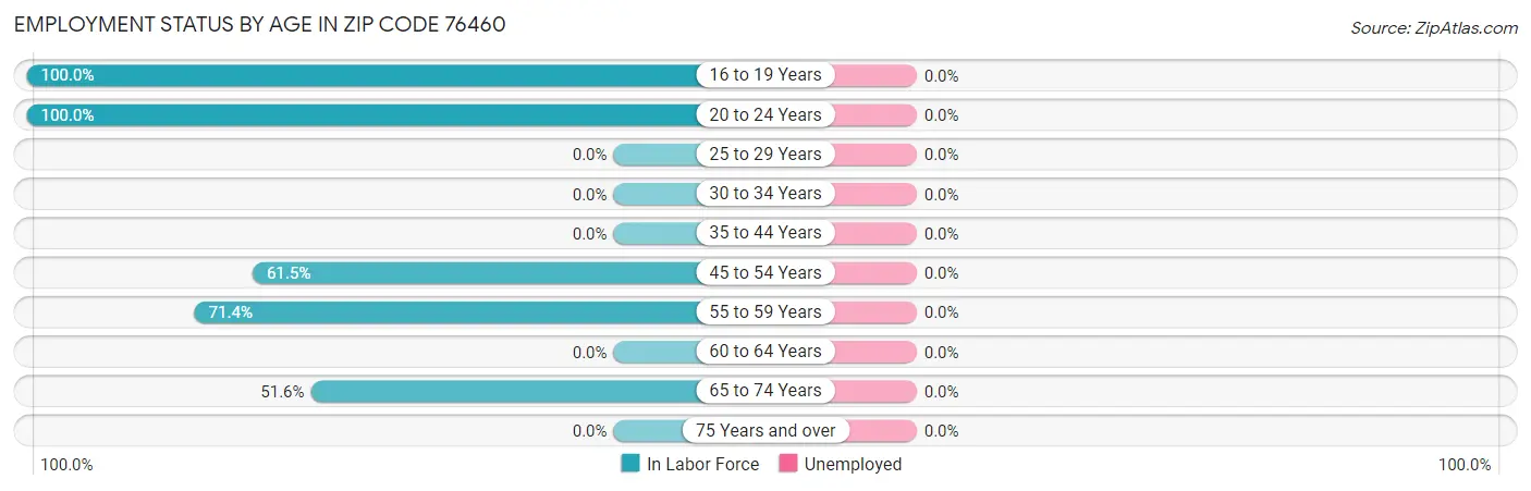 Employment Status by Age in Zip Code 76460