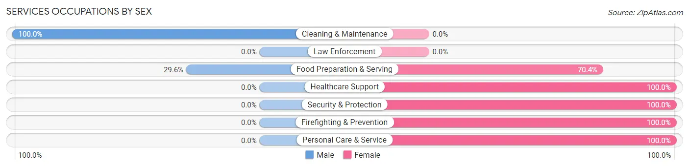 Services Occupations by Sex in Zip Code 76463