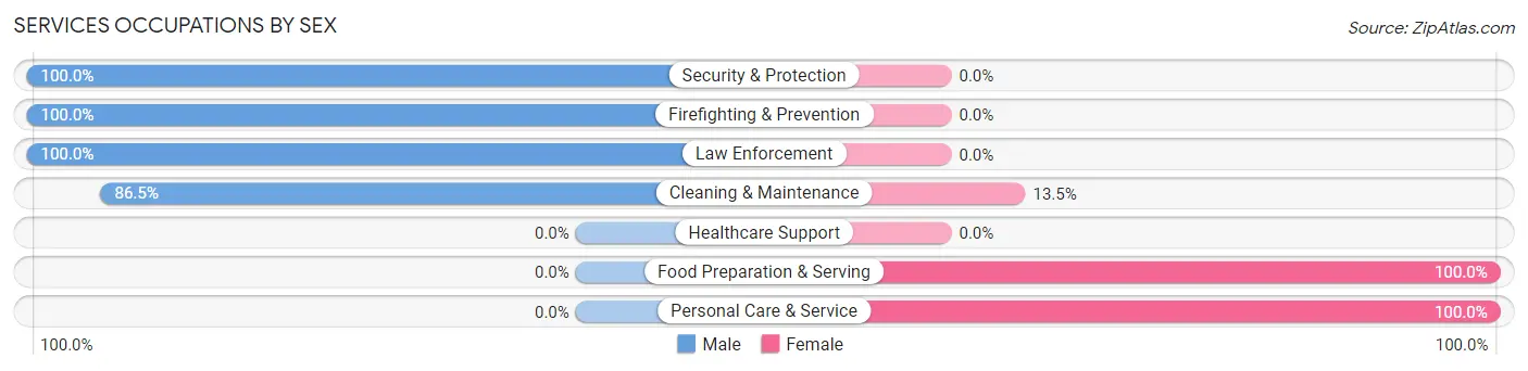Services Occupations by Sex in Zip Code 76534