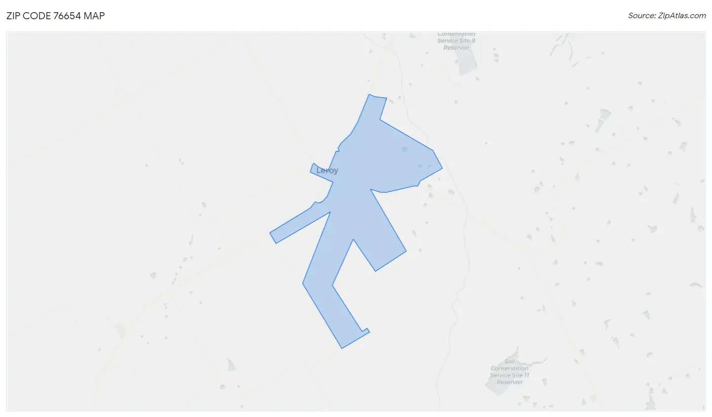 Zip Code 76654 Map