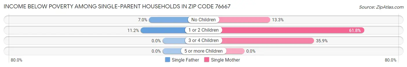 Income Below Poverty Among Single-Parent Households in Zip Code 76667