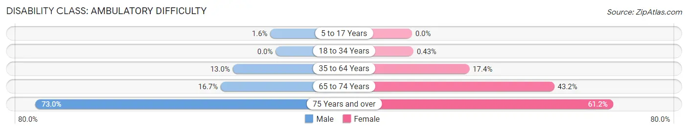 Disability in Zip Code 76704: <span>Ambulatory Difficulty</span>