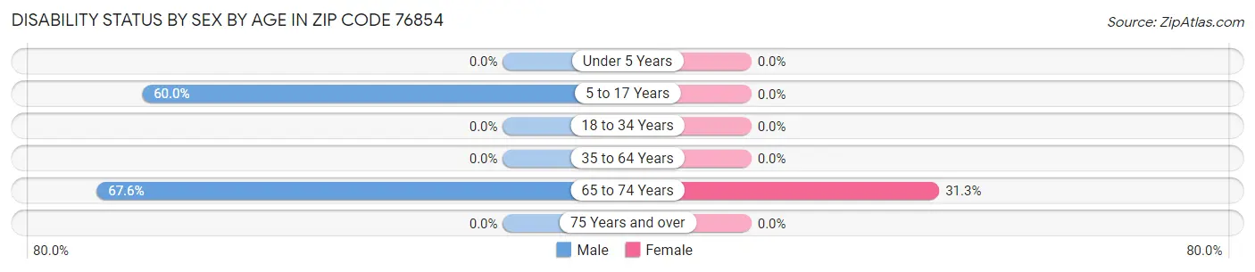 Disability Status by Sex by Age in Zip Code 76854