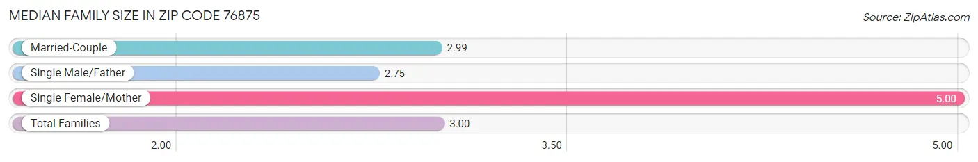 Median Family Size in Zip Code 76875