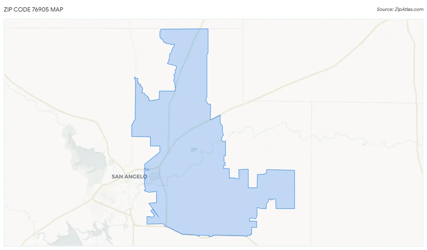 Zip Code 76905 Map