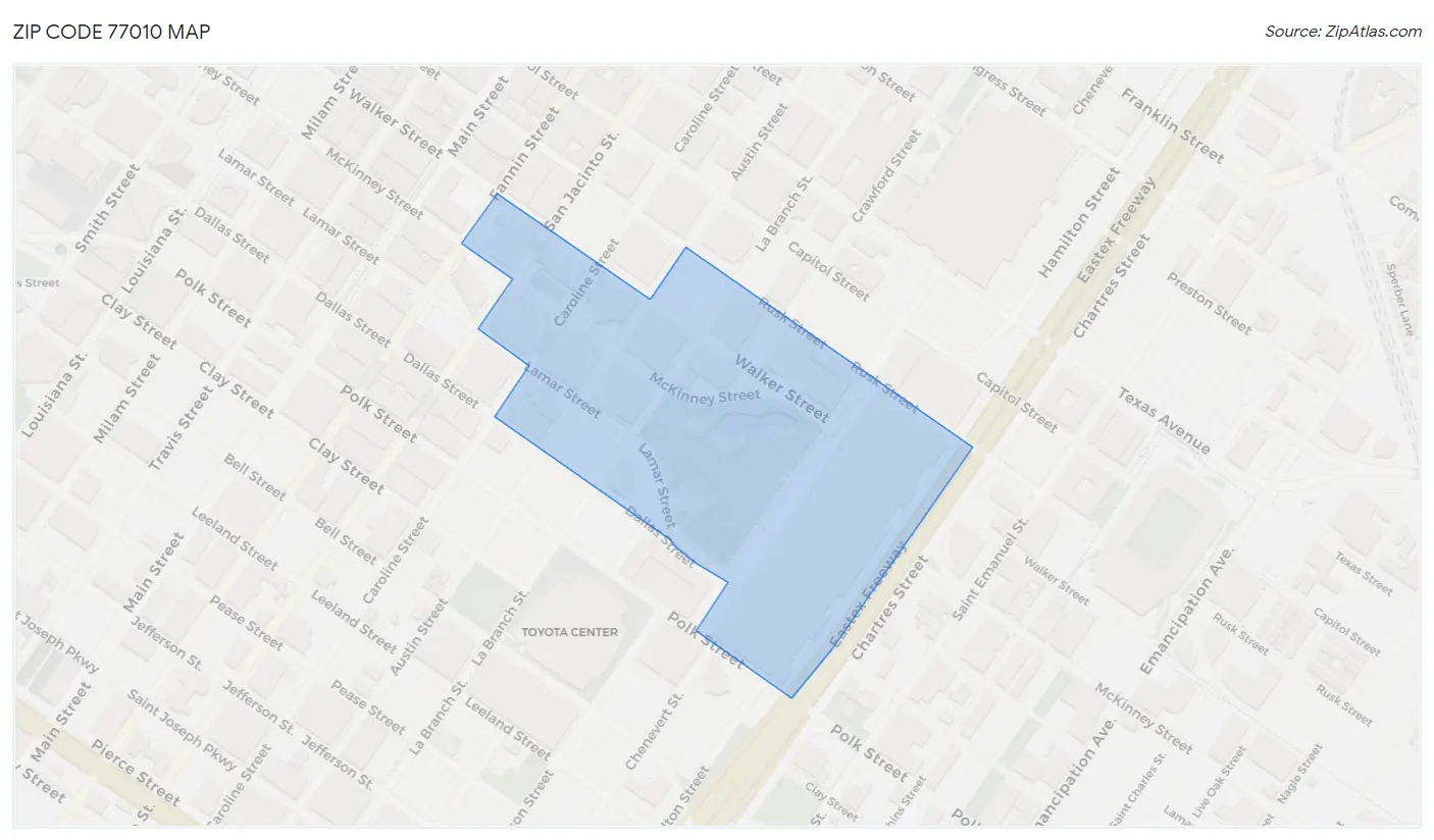 Zip Code 77010 Map