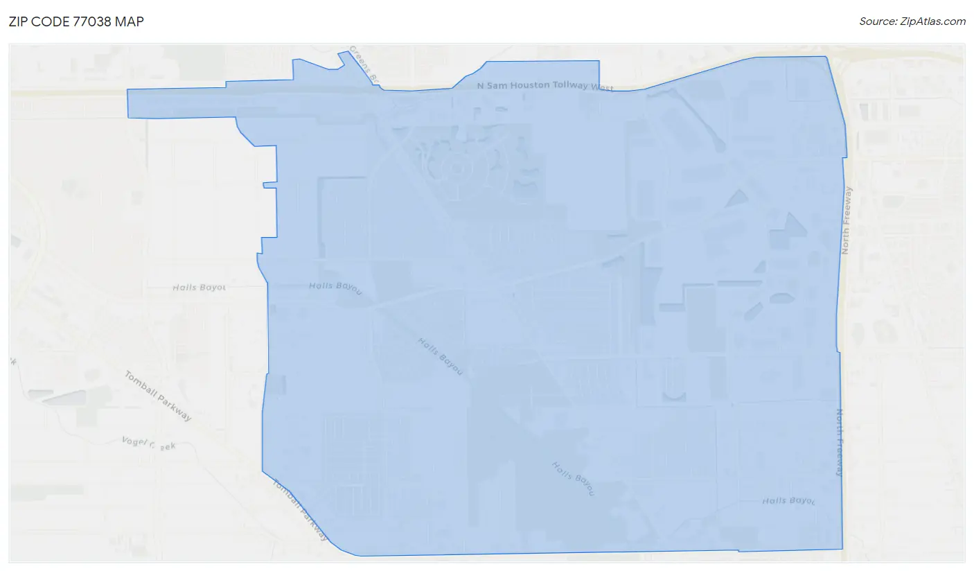 Zip Code 77038 Map