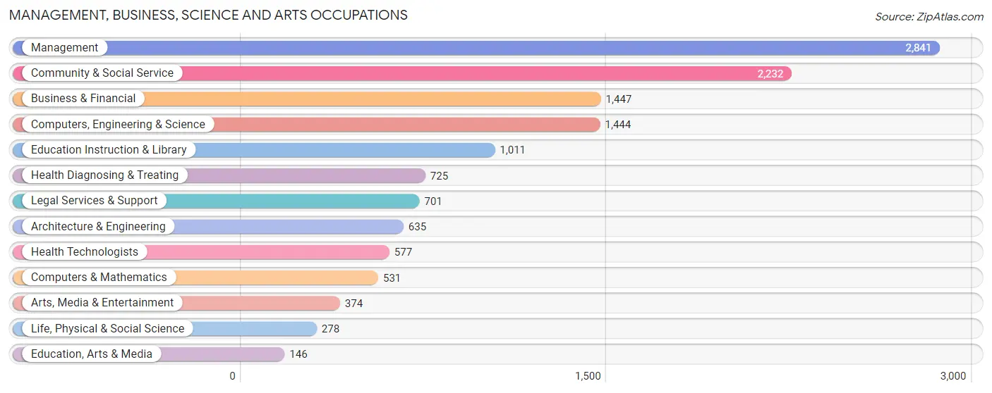 Management, Business, Science and Arts Occupations in Zip Code 77055