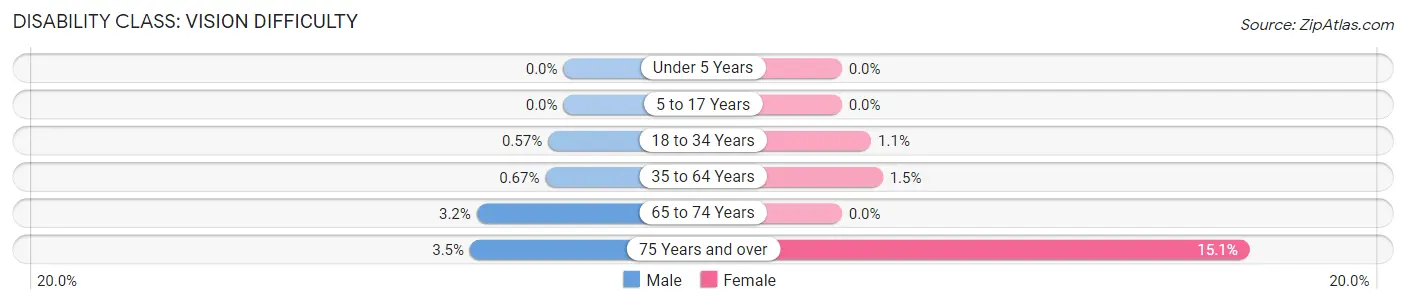 Disability in Zip Code 77077: <span>Vision Difficulty</span>