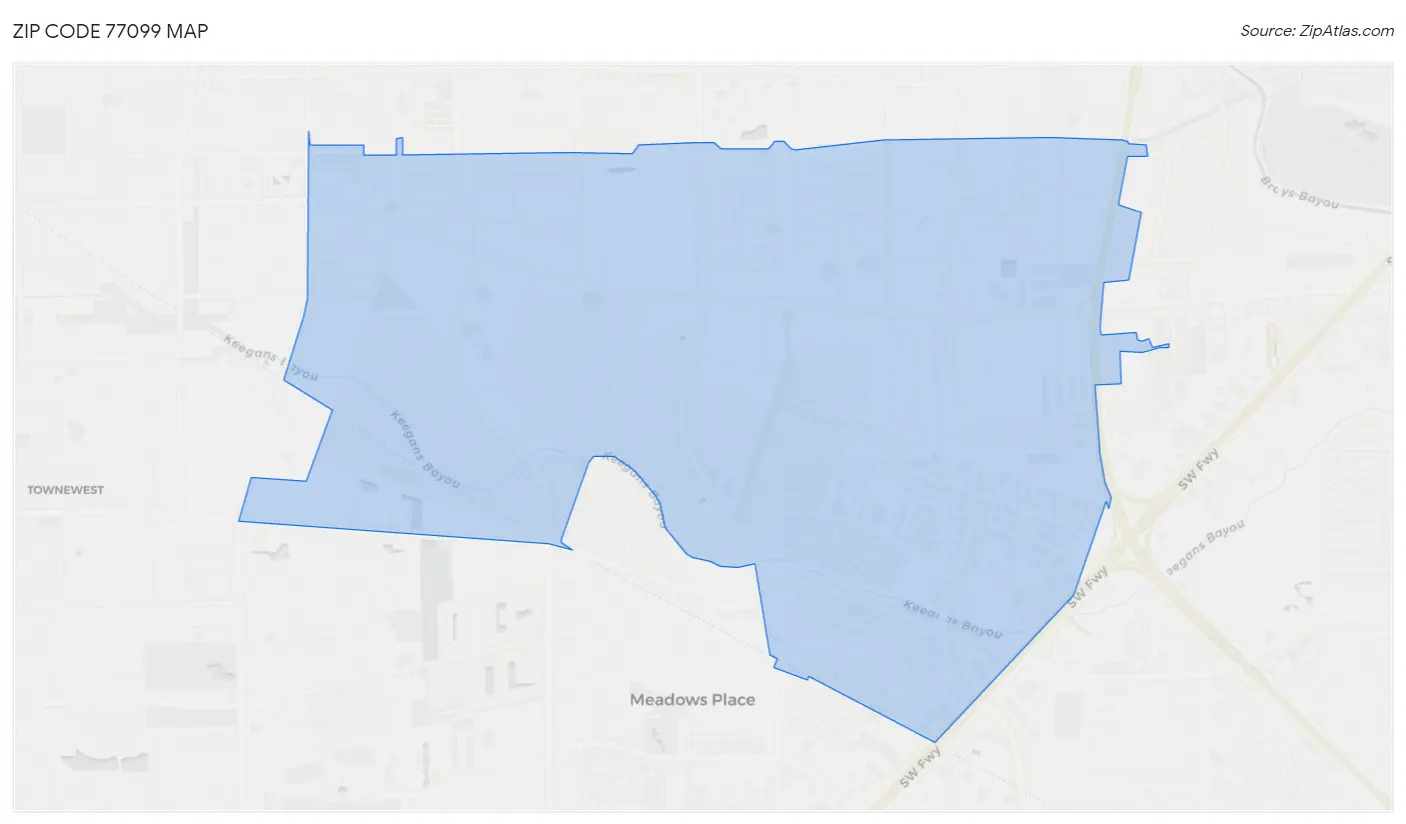 Zip Code 77099 Map