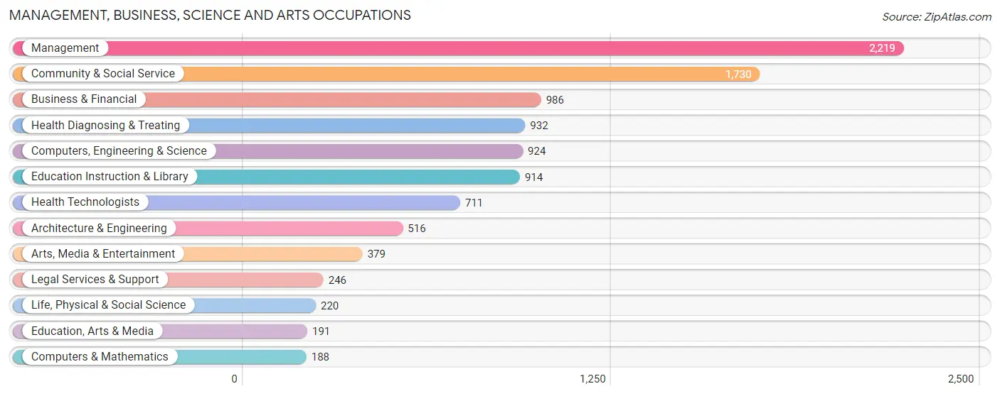 Management, Business, Science and Arts Occupations in Zip Code 77316