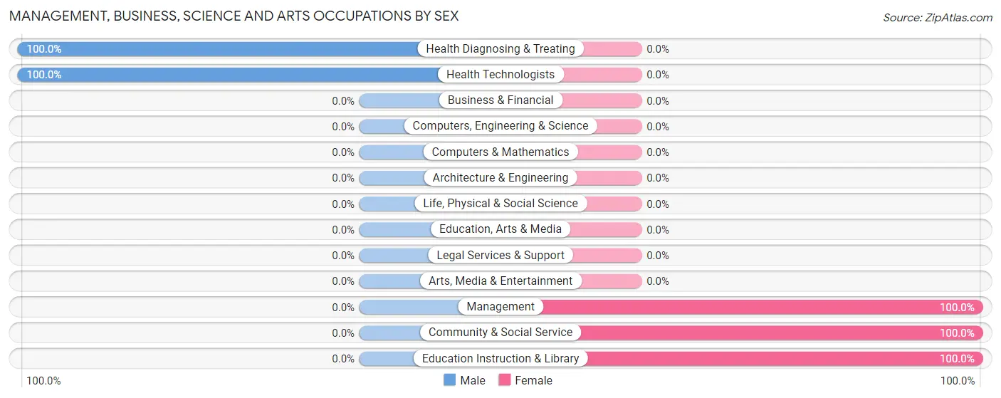 Management, Business, Science and Arts Occupations by Sex in Zip Code 77376