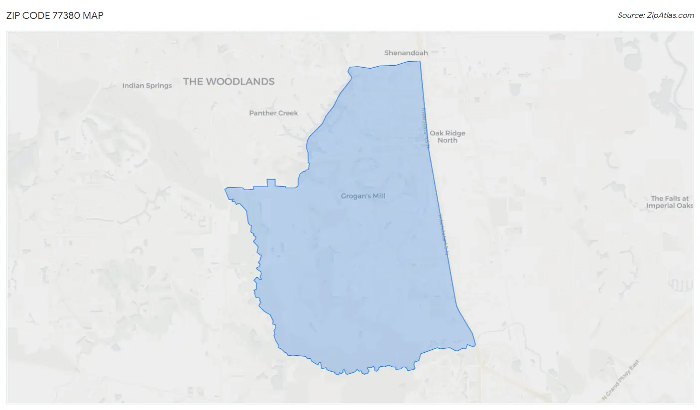 Zip Code 77380 Map