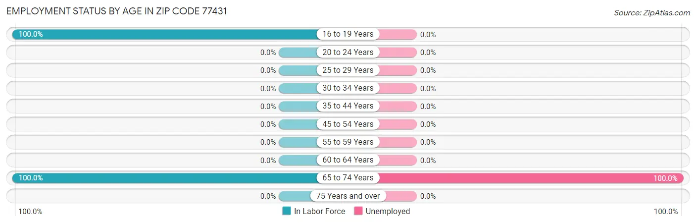 Employment Status by Age in Zip Code 77431