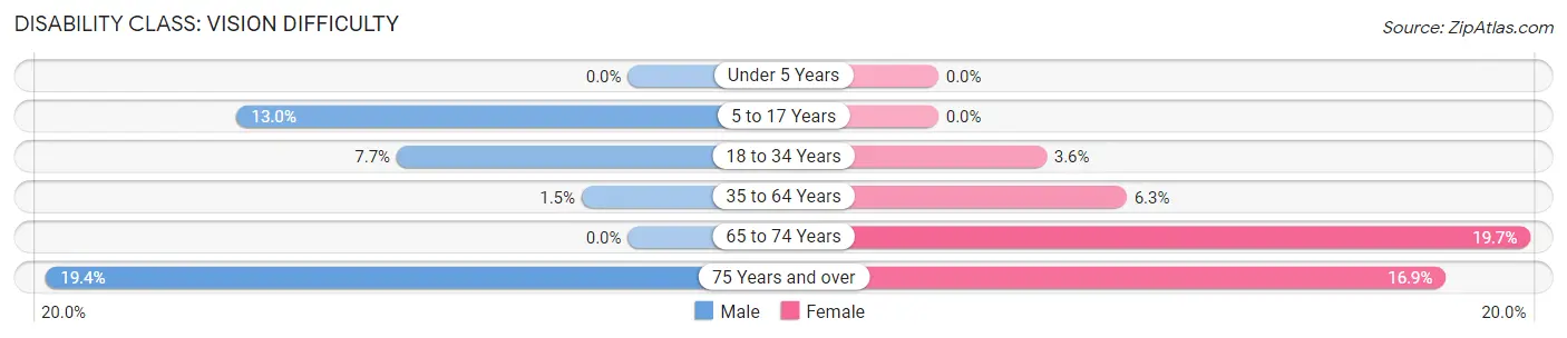 Disability in Zip Code 77518: <span>Vision Difficulty</span>