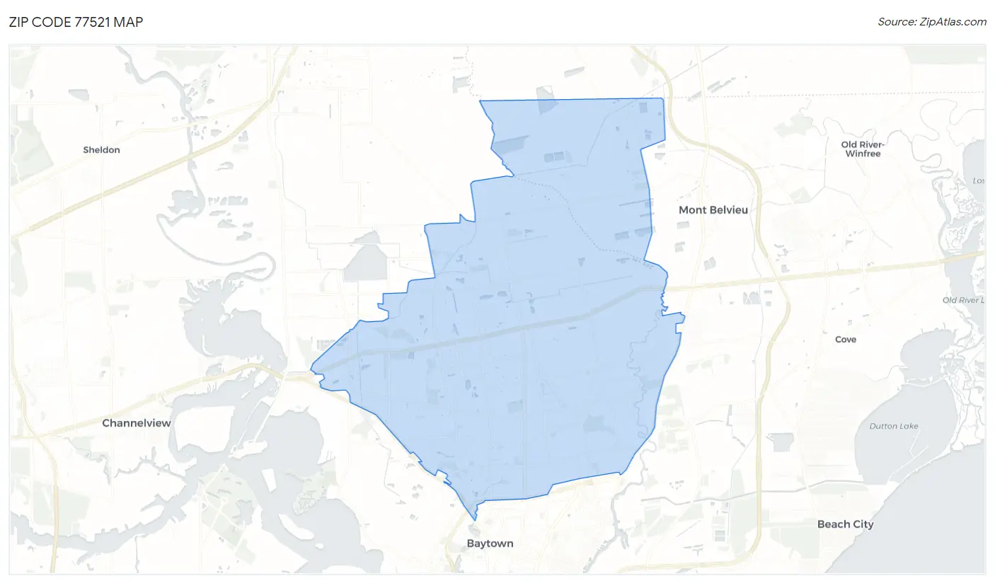 Zip Code 77521 Map