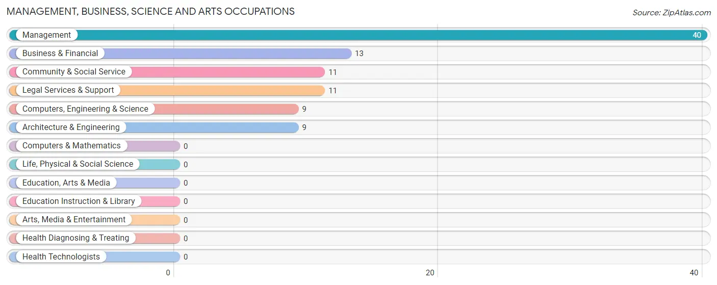 Management, Business, Science and Arts Occupations in Zip Code 77629