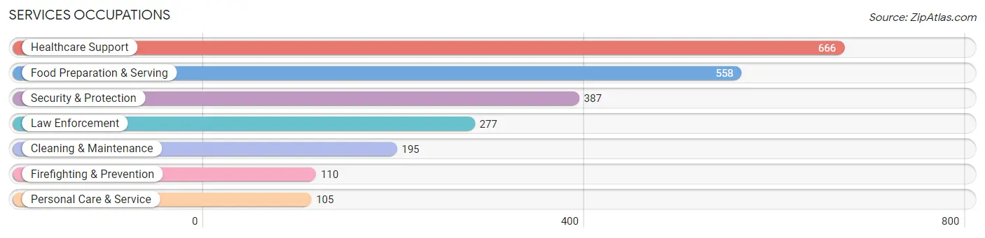 Services Occupations in Zip Code 77708