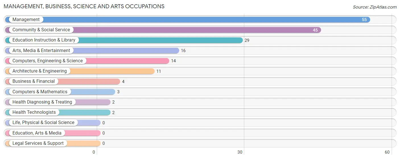 Management, Business, Science and Arts Occupations in Zip Code 77857