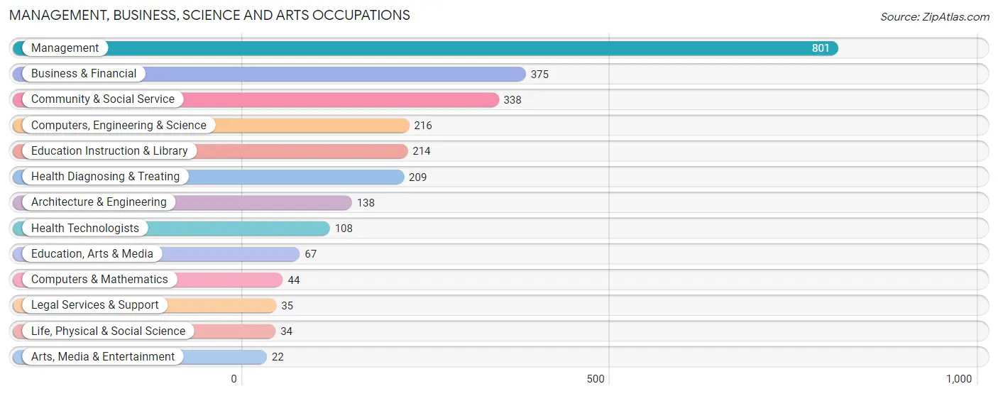 Management, Business, Science and Arts Occupations in Zip Code 78063