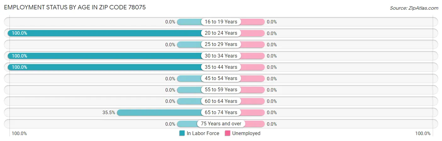 Employment Status by Age in Zip Code 78075