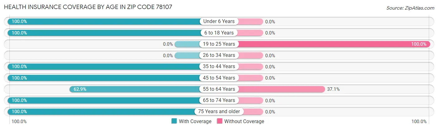 Health Insurance Coverage by Age in Zip Code 78107