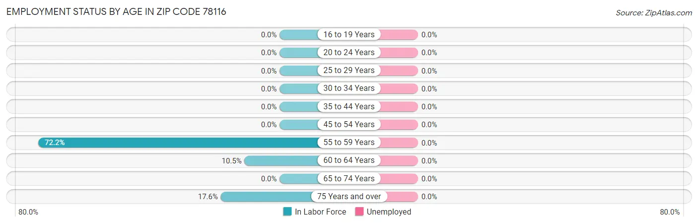 Employment Status by Age in Zip Code 78116
