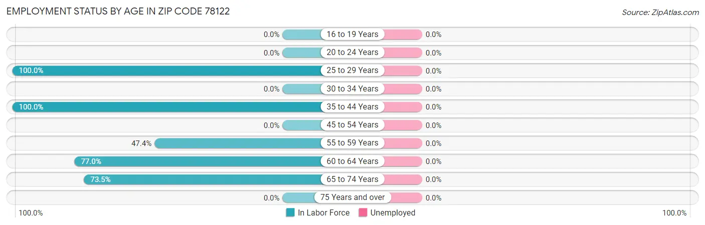 Employment Status by Age in Zip Code 78122