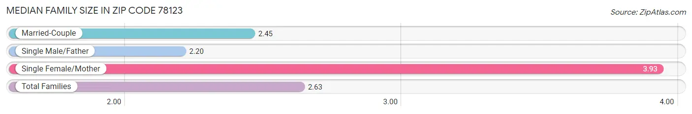 Median Family Size in Zip Code 78123