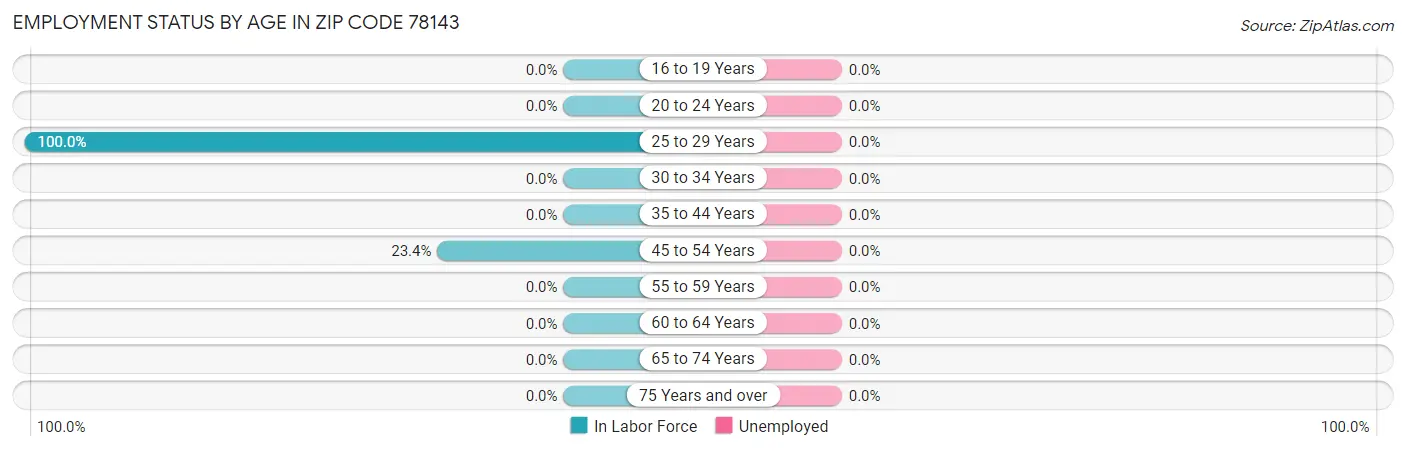 Employment Status by Age in Zip Code 78143