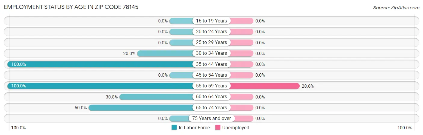 Employment Status by Age in Zip Code 78145