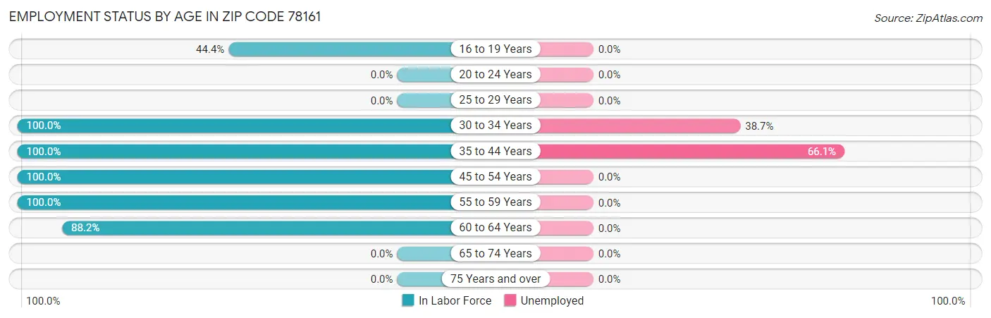Employment Status by Age in Zip Code 78161