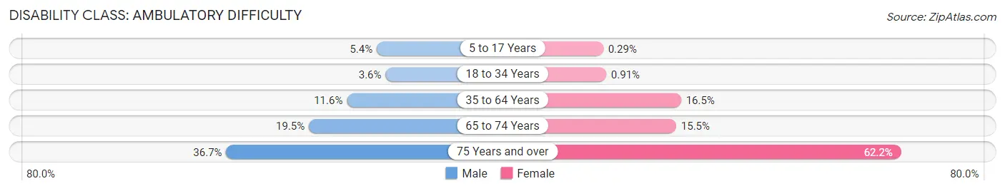 Disability in Zip Code 78220: <span>Ambulatory Difficulty</span>