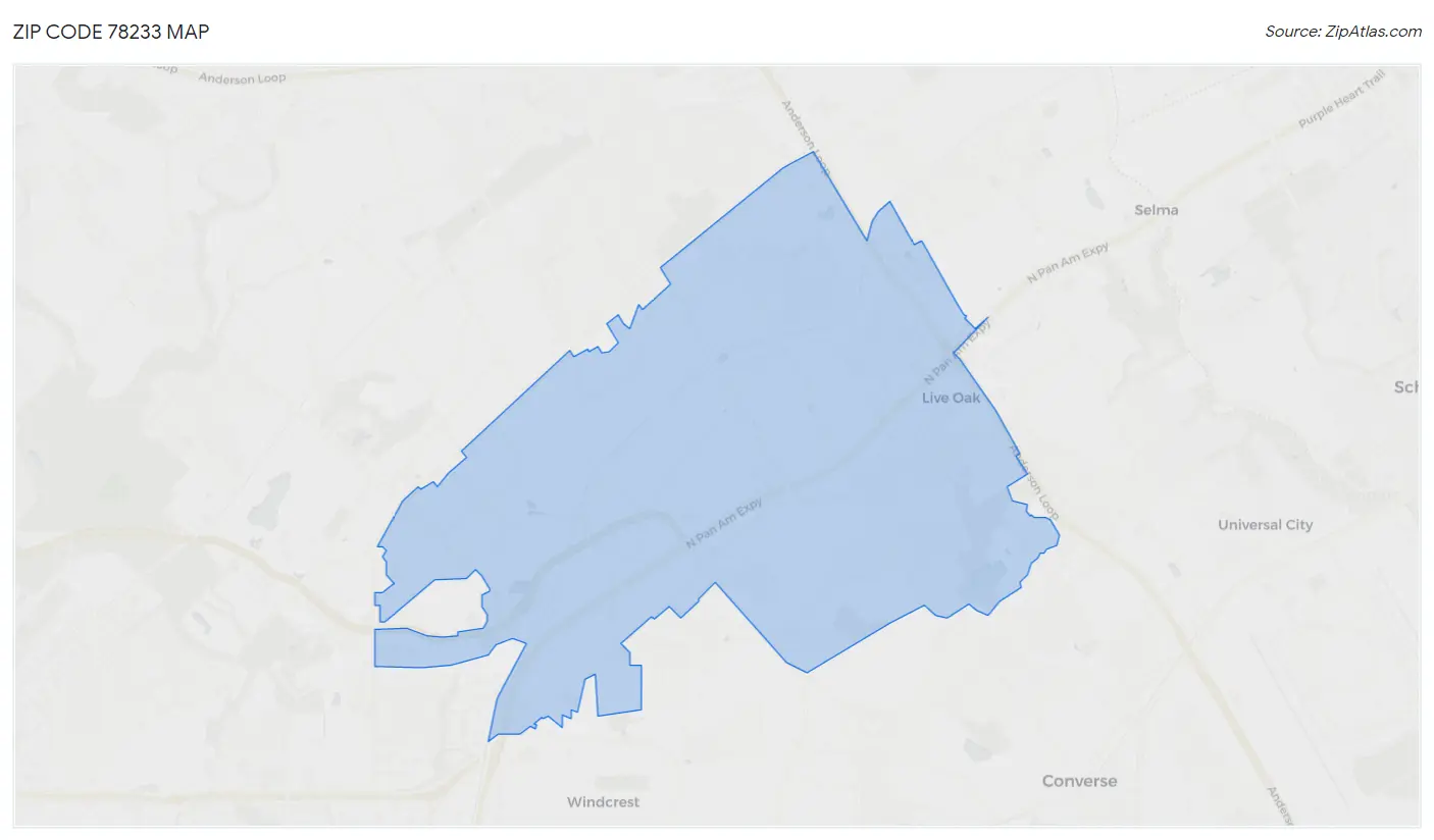 Zip Code 78233 Map