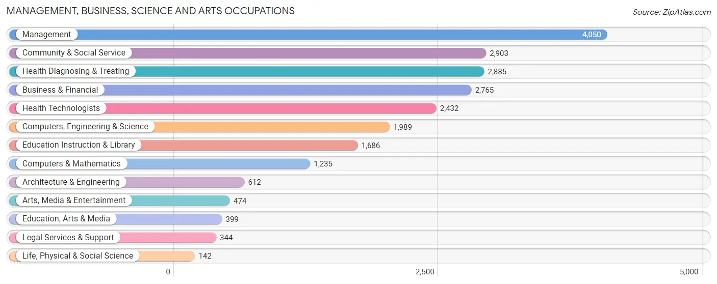 Management, Business, Science and Arts Occupations in Zip Code 78258