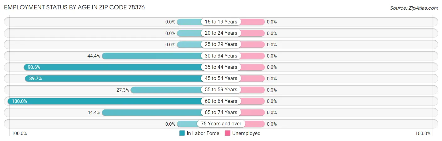 Employment Status by Age in Zip Code 78376
