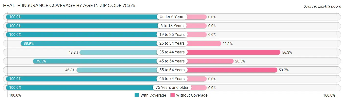 Health Insurance Coverage by Age in Zip Code 78376