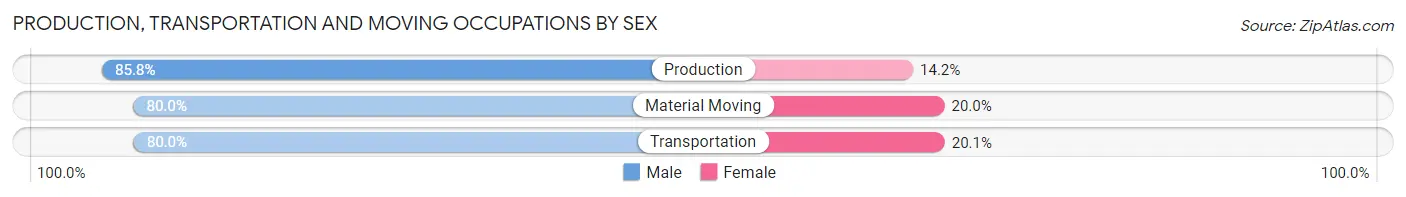 Production, Transportation and Moving Occupations by Sex in Zip Code 78418