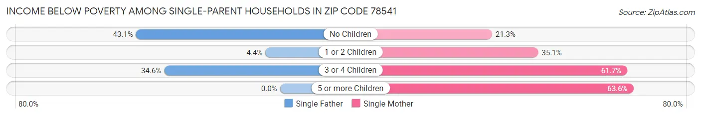 Income Below Poverty Among Single-Parent Households in Zip Code 78541