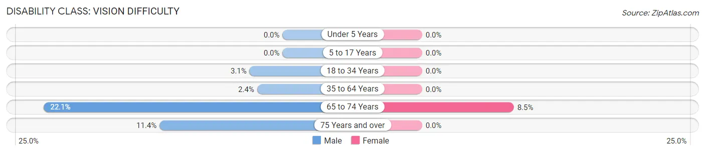 Disability in Zip Code 78543: <span>Vision Difficulty</span>