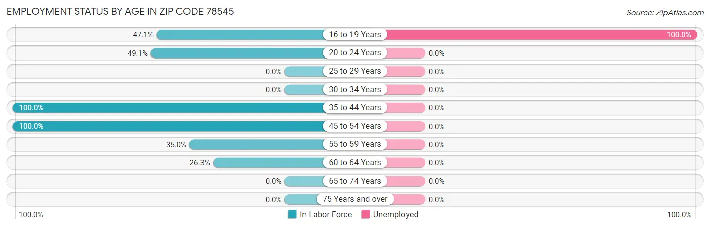 Employment Status by Age in Zip Code 78545