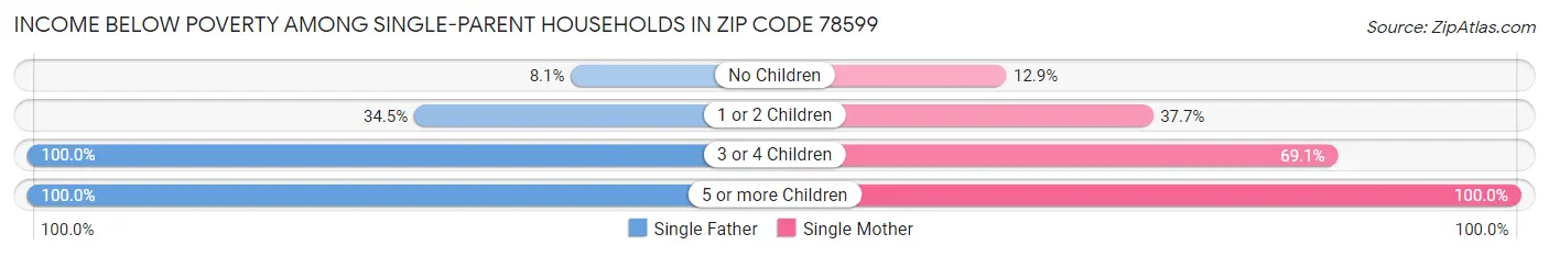 Income Below Poverty Among Single-Parent Households in Zip Code 78599