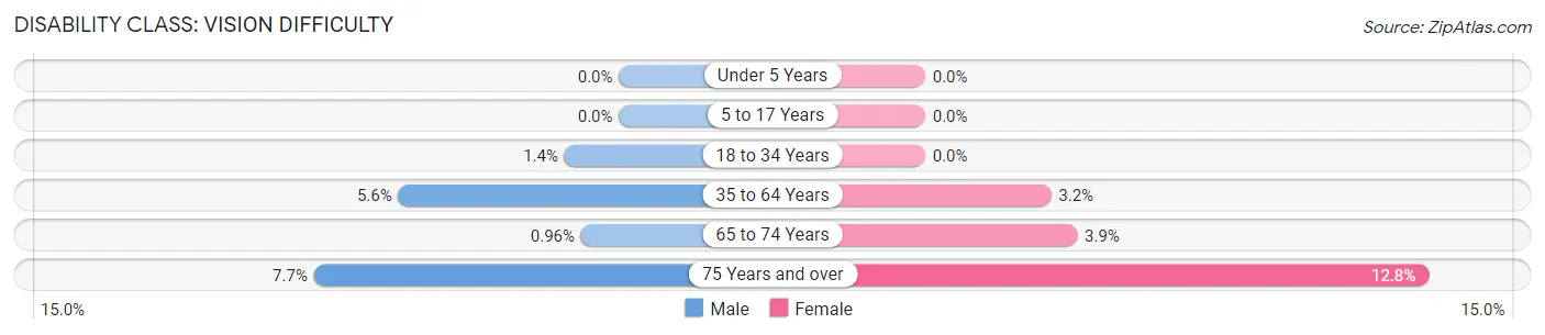 Disability in Zip Code 78606: <span>Vision Difficulty</span>